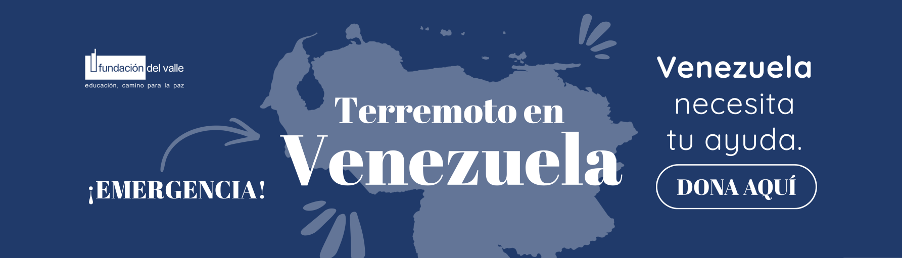 Banner informativo para donar por la emergencia del terremoto en Venezuela